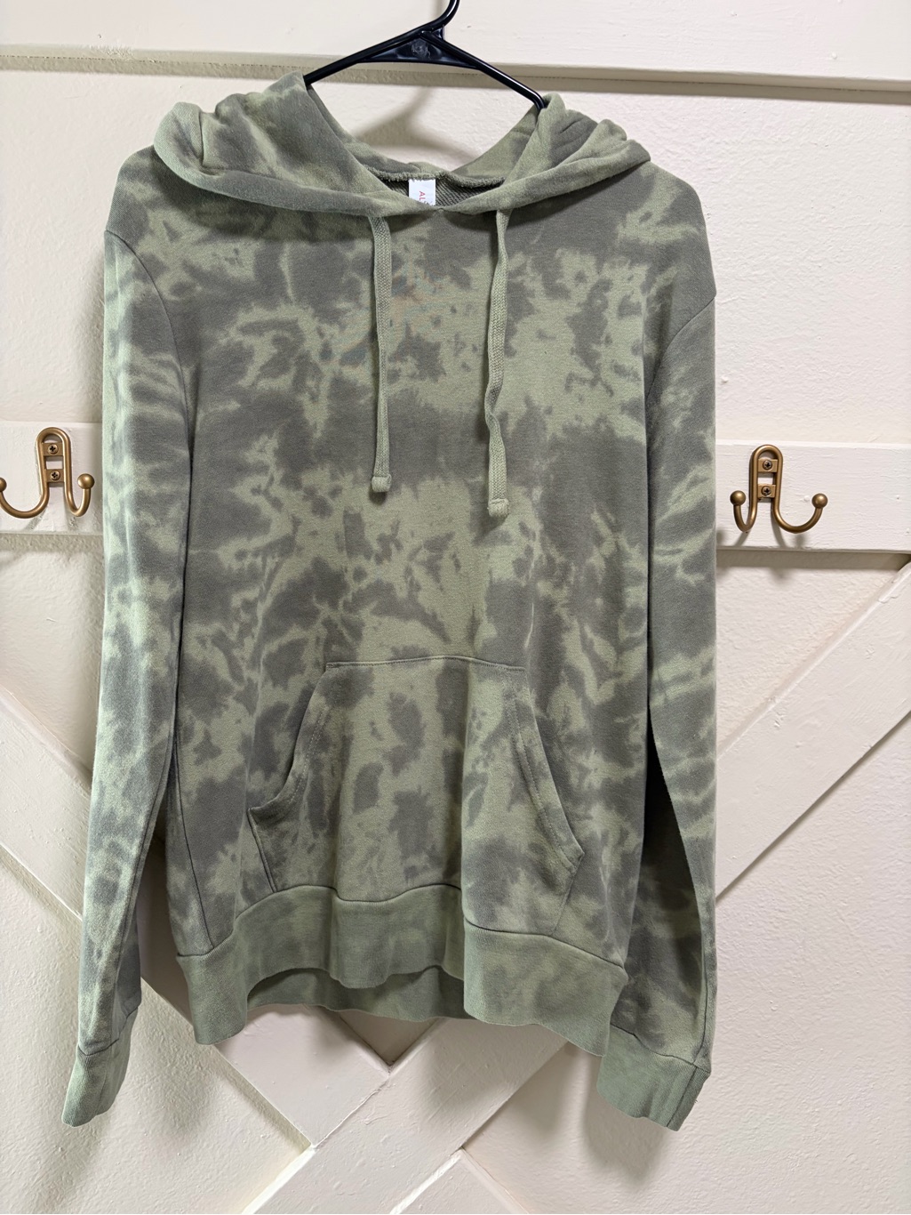 Alternative Apparel Tie-Dye Green Hooded Pullover Sweatshirt